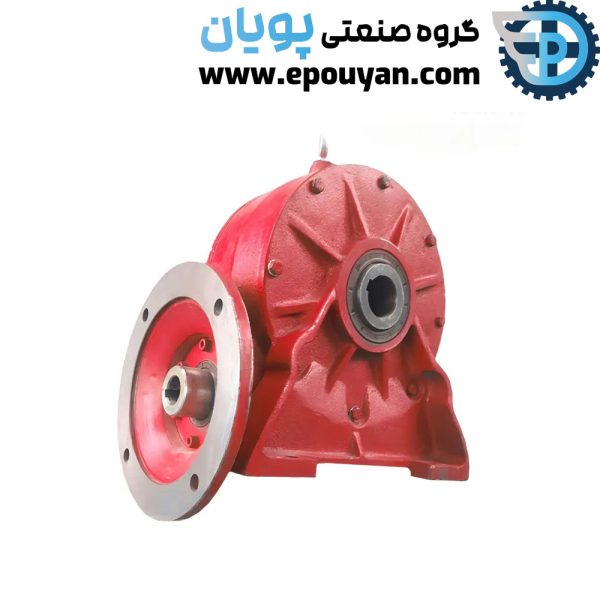 جنس بدنه: چدن ورودی گیربکس: هالوشافت فلنج دار قطر 28 و 38 mm خروجی گیربکس: هالوشافت قطر 45mm پایه دار
